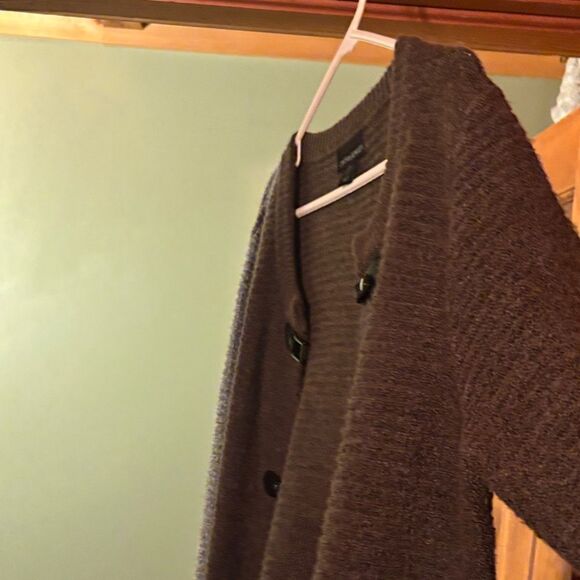 Cynthia Rowley Chocolate Brown long Cardigan with Metal and Leather Accents - Picture 7 of 9